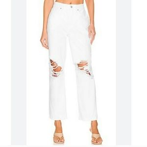 NWT Good American White 90s Distressed Jeans Size 6